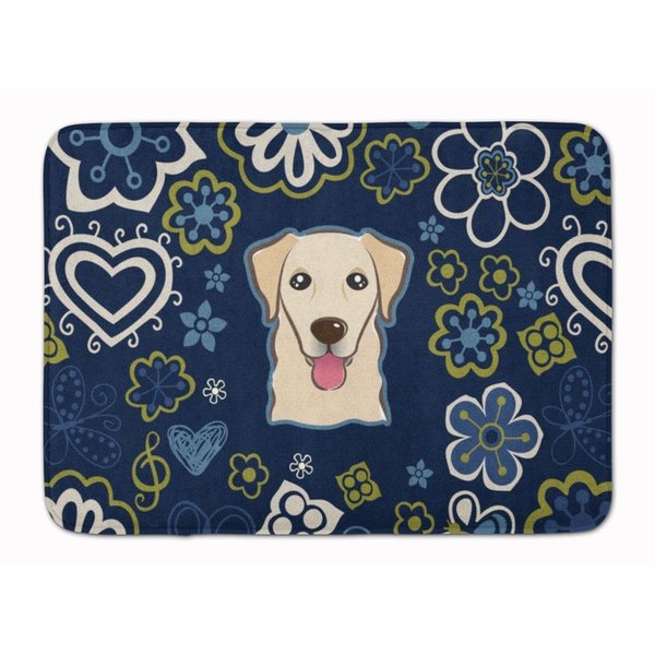 Carolines Treasures Blue Flowers Golden Retriever Machine Washable Memory Foam Mat BB5103RUG